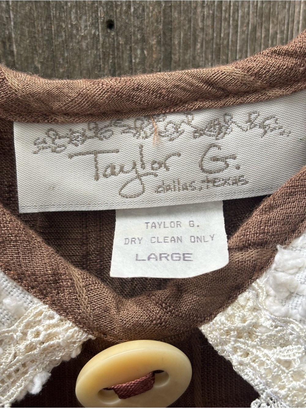 Taylor G. Dallas Texas Romantic Victorian Lace Maxi Dress, Vintage Women’s Large - Picture 8 of 11
